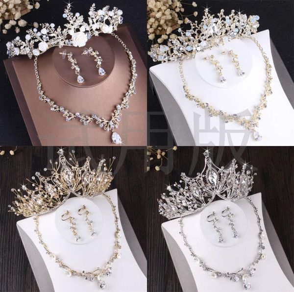 high-end gold white tiara necklace hair bride wedding jewelry sets and accessories, Slivery;golden
high-end gold white tiara necklace hair bride wedding jewelry sets and accessories, Slivery;golden