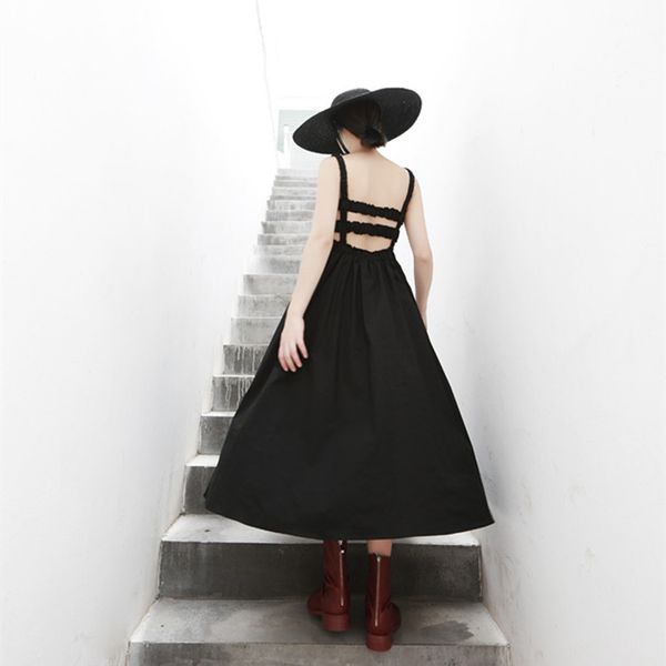 oushang 2020 black zipper halter dress лето средней длины a-line без рукавов аккуратная машина холтер платье, Black;gray 
oushang 2020 black zipper halter dress лето средней длины a-line без рукавов аккуратная машина холтер платье, Black;gray