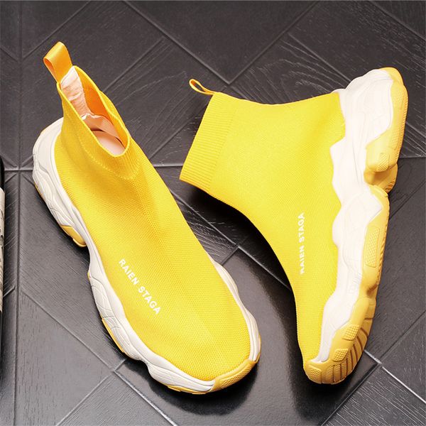 new knitted men fashion high sneakers spring autumn casual breathable boots microfiber shoes 6#20d50, Black
new knitted men fashion high sneakers spring autumn casual breathable boots microfiber shoes 6#20d50, Black