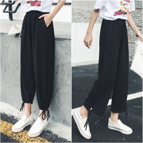 summer high-waisted loose pants women's ninth pants slimming wide leg europe and america large size loose thin wide, Black;blue
summer high-waisted loose pants women's ninth pants slimming wide leg europe and america large size loose thin wide, Black;blue