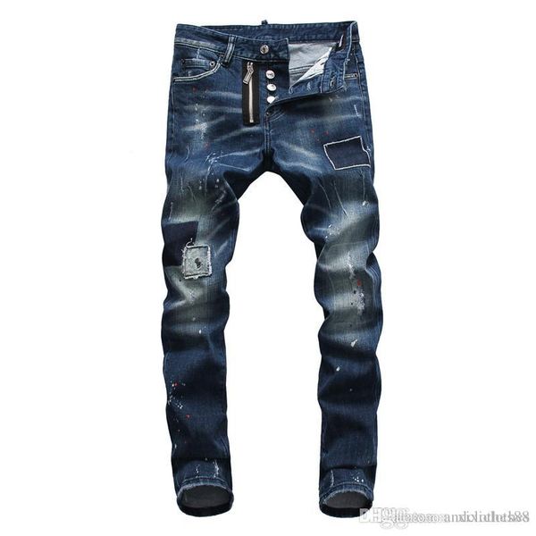 2020 new mens jeans fashion designer casual jeans slim slim pencil pants hole stitching men jeans para hombre luxury fashion mens joggers, Blue
2020 new mens jeans fashion designer casual jeans slim slim pencil pants hole stitching men jeans para hombre luxury fashion mens joggers, Blue