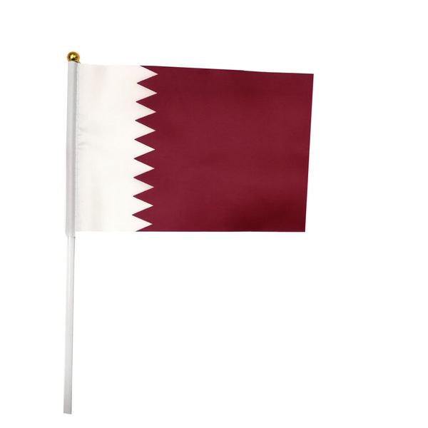 qatar flag 21x14 cm polyester hand waving flags qatar country banner with plastic flagpoles
qatar flag 21x14 cm polyester hand waving flags qatar country banner with plastic flagpoles