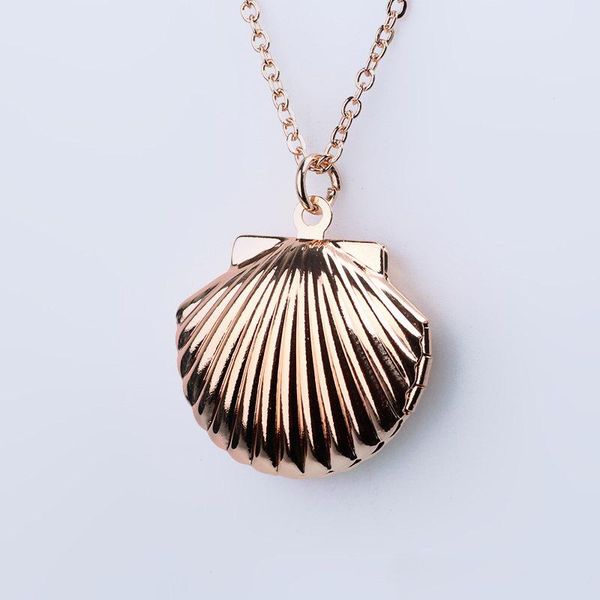 new floating locket shell shape pendant necklaces 18k metallurgical box necklaces can put ps statement necklaces, Silver
new floating locket shell shape pendant necklaces 18k metallurgical box necklaces can put ps statement necklaces, Silver