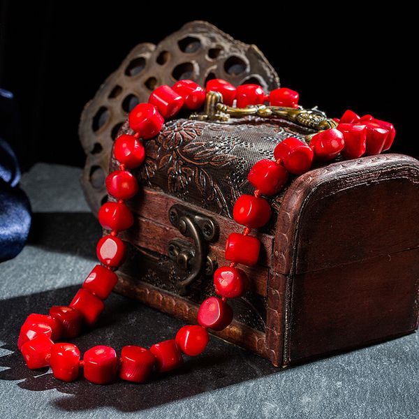 natural 9-11mm red coral irregular shaped beads knotted necklace elegant sacred coral necklaces gifts for wives and mother, Silver
natural 9-11mm red coral irregular shaped beads knotted necklace elegant sacred coral necklaces gifts for wives and mother, Silver
