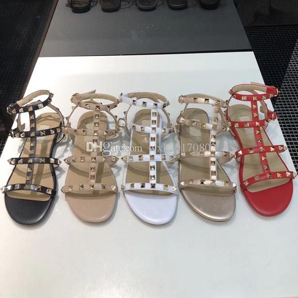 2019 fashion luxury designer shoes vlt rivets genuine leather sandals women casual shoes large size 35-41, Black
2019 fashion luxury designer shoes vlt rivets genuine leather sandals women casual shoes large size 35-41, Black