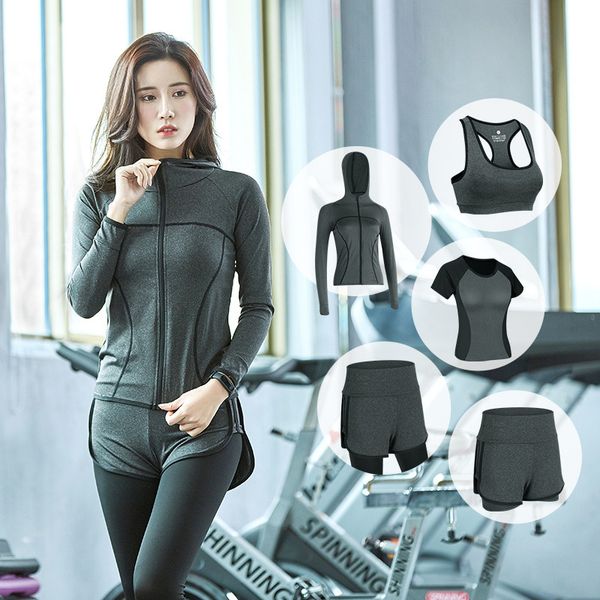 yoga outfits high waist trousers + hooded jacket bra t-shirt female short 5 piece set outdoor running quick dry gym sportswear, White;red
yoga outfits high waist trousers + hooded jacket bra t-shirt female short 5 piece set outdoor running quick dry gym sportswear, White;red