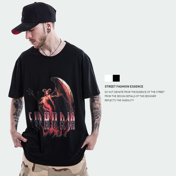 2019 card tide wear dark devil printing men's style high street pure cotton short sleeve shirt t shirts, Gray;blue
2019 card tide wear dark devil printing men's style high street pure cotton short sleeve shirt t shirts, Gray;blue