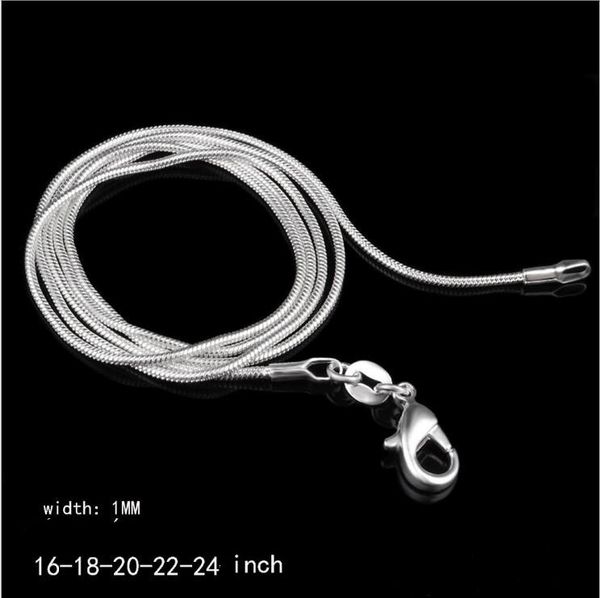 925 sterling silver plated 1mm snake chains necklaces lobster clasps smooth chain statement jewelry size 16 18 20 22 24 inches gc08
925 sterling silver plated 1mm snake chains necklaces lobster clasps smooth chain statement jewelry size 16 18 20 22 24 inches gc08