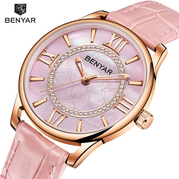 relogio feminino benyar women watches ladies waterproof fashion leather quartz wrist watch clock woman, Slivery;brown
relogio feminino benyar women watches ladies waterproof fashion leather quartz wrist watch clock woman, Slivery;brown
