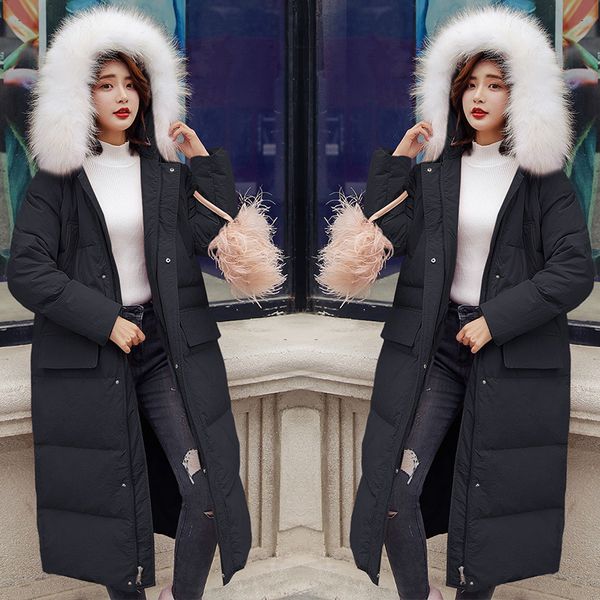 women's down jacket long down coat with real fur winter parka hooded thicken 2018 female clothing plus size xxl xxxl, Black
women's down jacket long down coat with real fur winter parka hooded thicken 2018 female clothing plus size xxl xxxl, Black