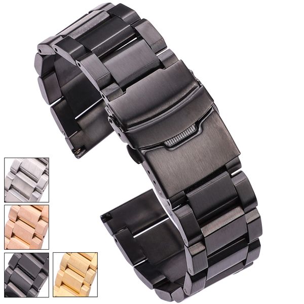 hengrc black stainless steel watch band bracelet 18 20 22 24mm solid stainless steel silver gold watchbands strap accessories, Black;brown
hengrc black stainless steel watch band bracelet 18 20 22 24mm solid stainless steel silver gold watchbands strap accessories, Black;brown