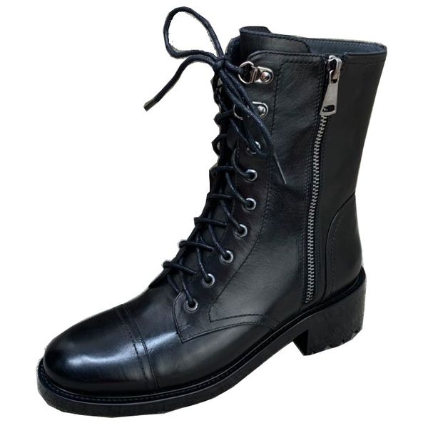 2020 new front lace up botas black color shoes lady women boots heel side zipper short booties leather round toe
2020 new front lace up botas black color shoes lady women boots heel side zipper short booties leather round toe