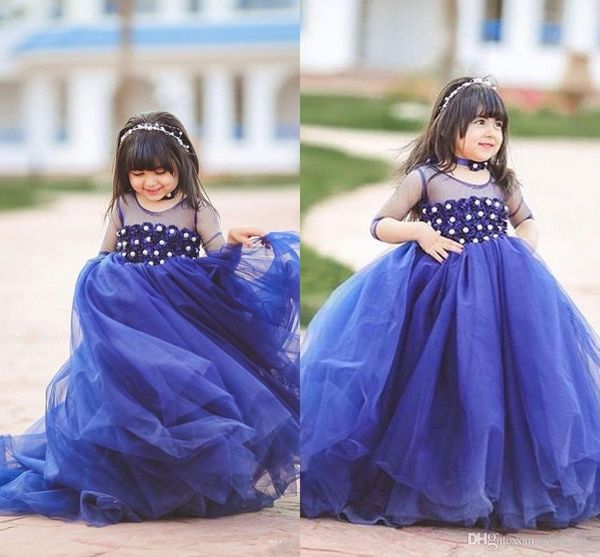 2019 royal blue flower girl dresses beads pearls illusion half sleeves girls pageant dress ball gown tiered tulle kids party dress, White;blue
2019 royal blue flower girl dresses beads pearls illusion half sleeves girls pageant dress ball gown tiered tulle kids party dress, White;blue