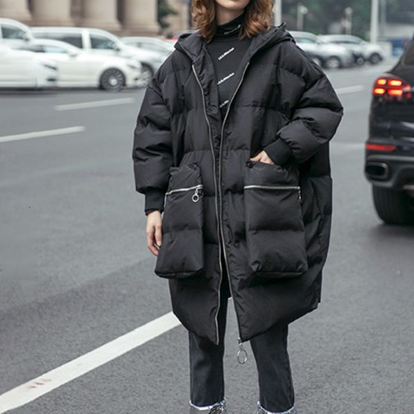 big pockets new autumn winter outerwear 2019 black oversized hooded cotton-padded coat long loose plus size women parkas a333
big pockets new autumn winter outerwear 2019 black oversized hooded cotton-padded coat long loose plus size women parkas a333