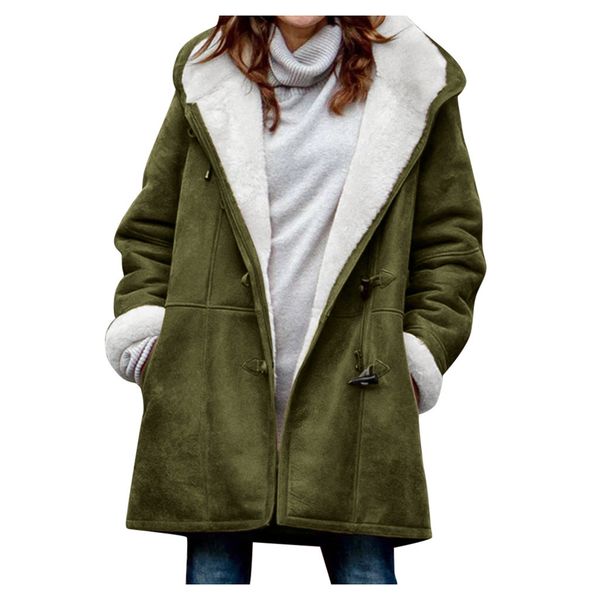 women winter plus size solid manteau femme hiver plus velvet coat long sleeve horn buckle pocket overcoat winter jacket women, Black
women winter plus size solid manteau femme hiver plus velvet coat long sleeve horn buckle pocket overcoat winter jacket women, Black