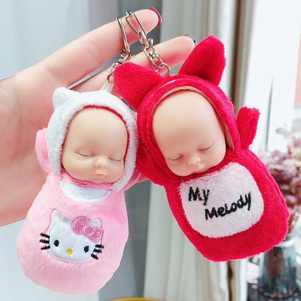 new cute sleeping doll plush keychain cartoon cute baby bag key chain ring pendant gift, Silver
new cute sleeping doll plush keychain cartoon cute baby bag key chain ring pendant gift, Silver