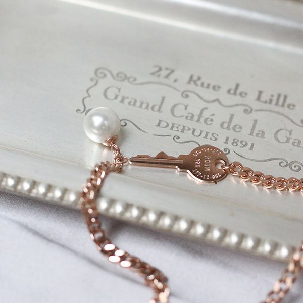 rose gold titanium steel key freshwater pearls bracelets unique originality women's bracelet jewelry accessories gift no fade, Black
rose gold titanium steel key freshwater pearls bracelets unique originality women's bracelet jewelry accessories gift no fade, Black