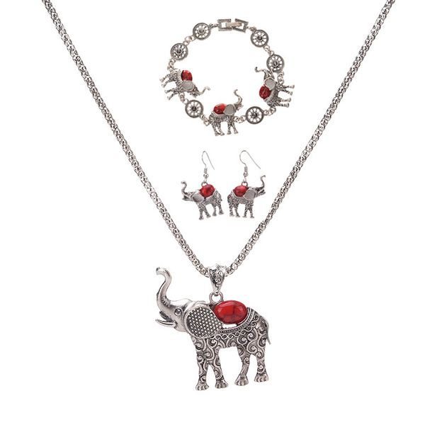 european and american exaggerated jewelry posimiasson elephant necklace bracelet earrings three-piece set wholesale, Black
european and american exaggerated jewelry posimiasson elephant necklace bracelet earrings three-piece set wholesale, Black
