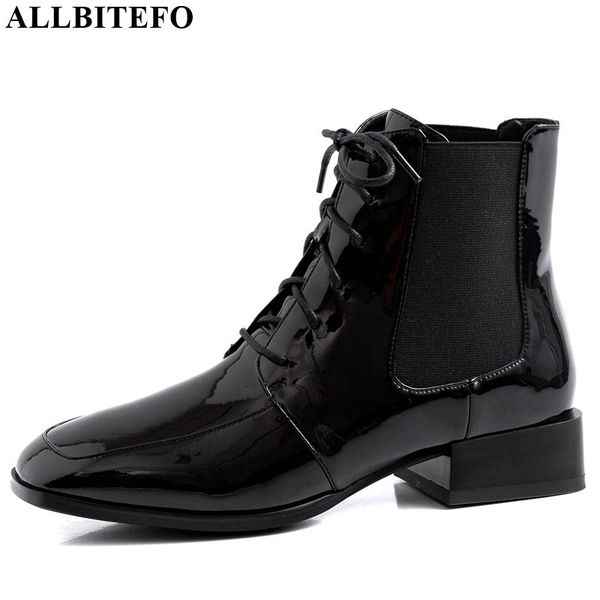 allbitefo genuine leather women boots square toe autumn winter frenulum ankle boots leisure fashion, Black
allbitefo genuine leather women boots square toe autumn winter frenulum ankle boots leisure fashion, Black