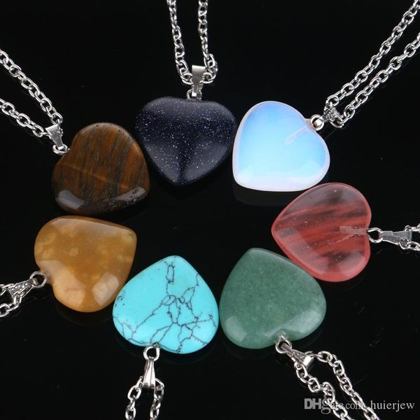 chain necklace natural quartz healing chakra stone rock heart pendant necklace, Silver
chain necklace natural quartz healing chakra stone rock heart pendant necklace, Silver