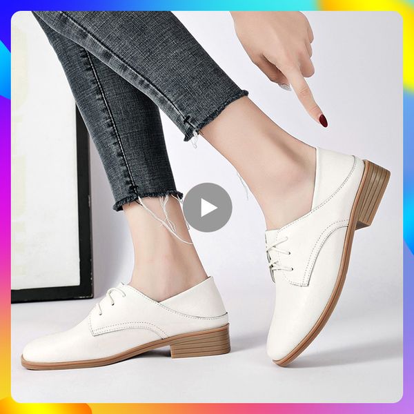 women office shoes med heel wedges shoes woman genuine leather lace-up fashion ladies casual loafers female 7230, Black
women office shoes med heel wedges shoes woman genuine leather lace-up fashion ladies casual loafers female 7230, Black