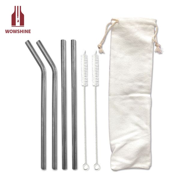 factory white bag set 4 straws+2 brushs stainless steel straws 4 sets/lot 8x215mm bent and straight
factory white bag set 4 straws+2 brushs stainless steel straws 4 sets/lot 8x215mm bent and straight