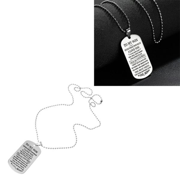 2pieces to my son inspirational letters from love mom necklace, just do your dog tags pendant necklace, Silver
2pieces to my son inspirational letters from love mom necklace, just do your dog tags pendant necklace, Silver