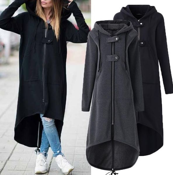 hooded long sleeve zipper drawstring casual irregular coat casual solid long jacket 2019 women sweatshirt plus size 4xl 5xl, Black
hooded long sleeve zipper drawstring casual irregular coat casual solid long jacket 2019 women sweatshirt plus size 4xl 5xl, Black