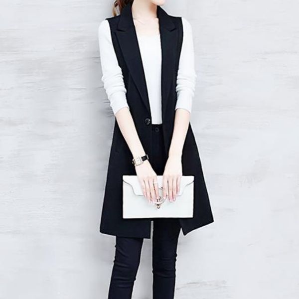 elegant suit vest women autumn summer sleeveless long vest jacket colete plus size 3xl blazer coat women waistcoat ae81, Black;white
elegant suit vest women autumn summer sleeveless long vest jacket colete plus size 3xl blazer coat women waistcoat ae81, Black;white