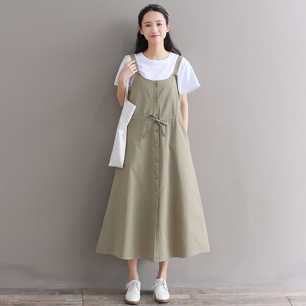 spring summer women spaghetti strap long dress loose cotton mujer vestidos sleeveless vintage solid mori girl dress gd510, Black;gray
spring summer women spaghetti strap long dress loose cotton mujer vestidos sleeveless vintage solid mori girl dress gd510, Black;gray