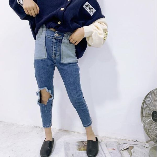 2020 new wholesale girls denim holes pants fashion patchwork spring girls jean pants 4-10t c773, Blue
2020 new wholesale girls denim holes pants fashion patchwork spring girls jean pants 4-10t c773, Blue