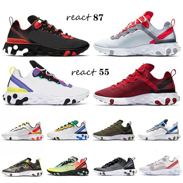 2020 react element 87 55 running shoes for men women light bone triple black bred undercover mens stylist trainers sports sneakers runner, White;red
2020 react element 87 55 running shoes for men women light bone triple black bred undercover mens stylist trainers sports sneakers runner, White;red