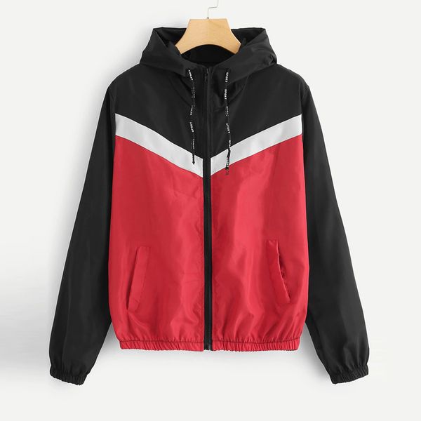 women basic jackets female zipper pockets casual long sleeves coats autumn hooded jacket two tone windbreaker jacket, Black;brown
women basic jackets female zipper pockets casual long sleeves coats autumn hooded jacket two tone windbreaker jacket, Black;brown