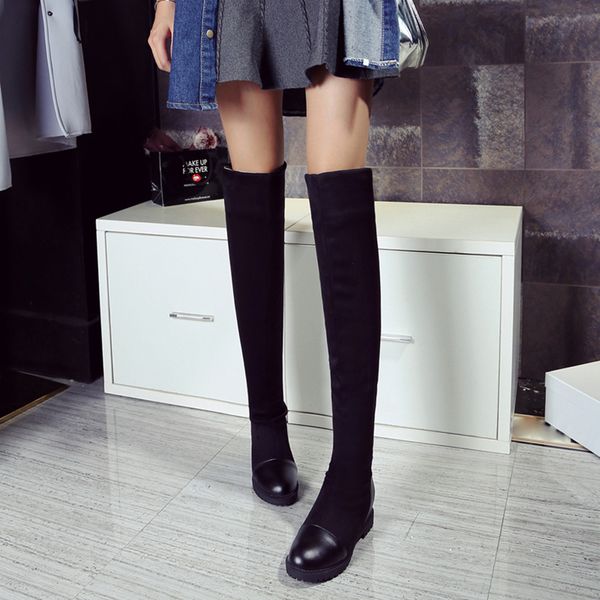 youyedian women boots 2019 thigh high boots elastic band casual female shoes winter over the knee women bottes femme, Black
youyedian women boots 2019 thigh high boots elastic band casual female shoes winter over the knee women bottes femme, Black