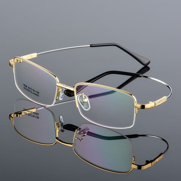 casual men's half metal memory titanium myopia glasses frame myopia glasses frame 1836, Silver
casual men's half metal memory titanium myopia glasses frame myopia glasses frame 1836, Silver