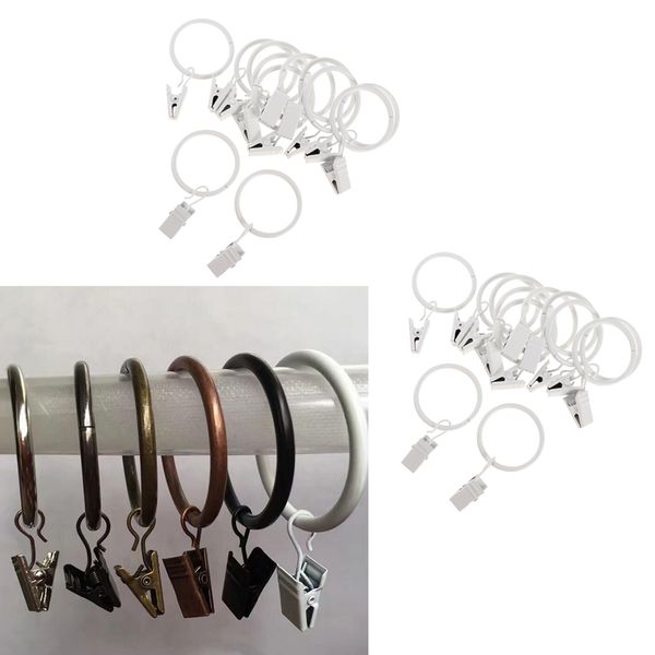 24 pieces plated metal curtains drapery rings with clips, 25mm / 32mm dia white porcelain
24 pieces plated metal curtains drapery rings with clips, 25mm / 32mm dia white porcelain