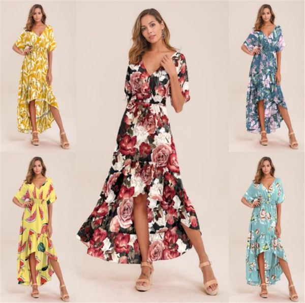 womens clothing luxury designer dresses fashion floral printed v neck asymmetrical dress women designer clothes, Black;gray
womens clothing luxury designer dresses fashion floral printed v neck asymmetrical dress women designer clothes, Black;gray