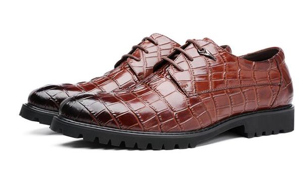 genuine leather men formal dress shoes oxfords crocodile grain business leather shoes chaussure homme, Black
genuine leather men formal dress shoes oxfords crocodile grain business leather shoes chaussure homme, Black