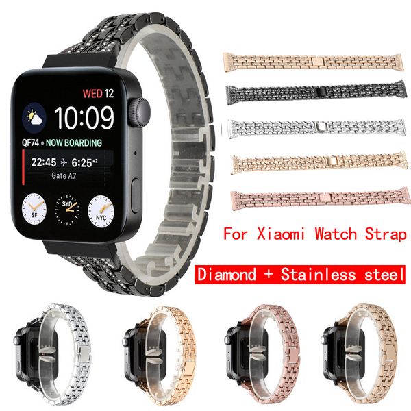 luxury diamond metal band for xiaomi smartwatch stainless steel with adapter connector replacement strap watchband for mi watch
luxury diamond metal band for xiaomi smartwatch stainless steel with adapter connector replacement strap watchband for mi watch