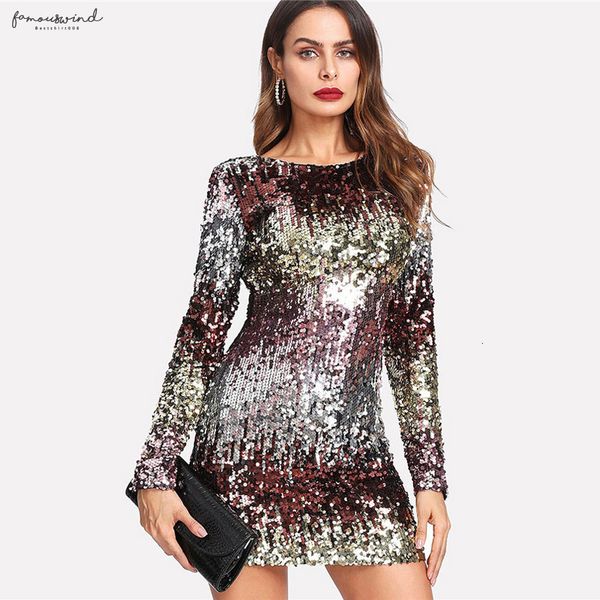 iridescent sequin dress round neck long sleeve party dress with women clothing autumn short zipper dress, Black;gray
iridescent sequin dress round neck long sleeve party dress with women clothing autumn short zipper dress, Black;gray
