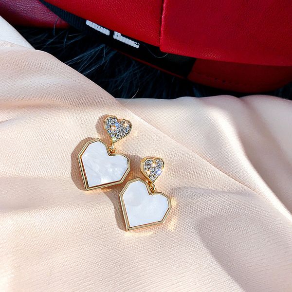 french exquisite simple metal rhinestones double love dangle earrings temperament fashion women girl accessories jewelry, Silver
french exquisite simple metal rhinestones double love dangle earrings temperament fashion women girl accessories jewelry, Silver
