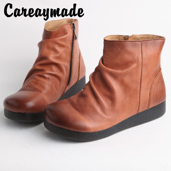 careaymade-soft leather new short boots flat sole single boots retro comfortable genuine leather women's, Black
careaymade-soft leather new short boots flat sole single boots retro comfortable genuine leather women's, Black