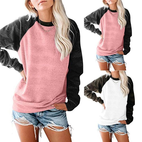 women camouflage stitching hoodies crew neck long sleeve sweatshirt famale loose spring autumn top, Black
women camouflage stitching hoodies crew neck long sleeve sweatshirt famale loose spring autumn top, Black