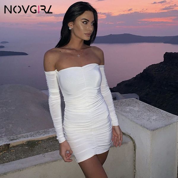 novgirl off shoulder long sleeve ruched bodycon mini dress women 2019 autumn winter night club party white robe mujer vestidos, Black;gray
novgirl off shoulder long sleeve ruched bodycon mini dress women 2019 autumn winter night club party white robe mujer vestidos, Black;gray