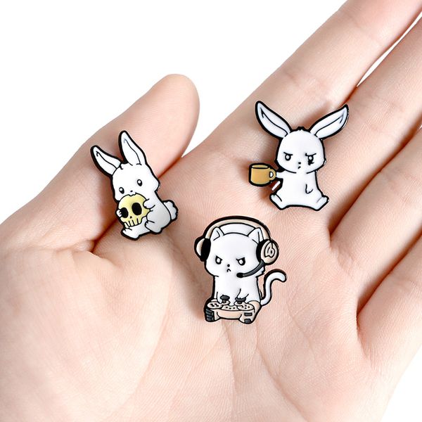 creative funny white rabbits brooches animal bunny enamel metal buckle pin shirt bag jackets lapel pin badge jewelry, Gray
creative funny white rabbits brooches animal bunny enamel metal buckle pin shirt bag jackets lapel pin badge jewelry, Gray