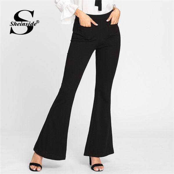 sheinside 3 color patch pocket front flare pants women fashion trousers ladies streetwear womens long flared leg pants & capris, Black;white
sheinside 3 color patch pocket front flare pants women fashion trousers ladies streetwear womens long flared leg pants & capris, Black;white