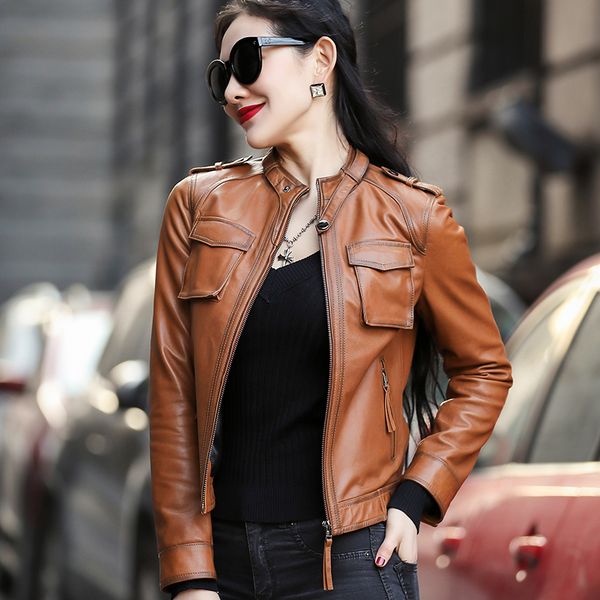 vintage leather jacket women spring autumn genuine leather sheepskin motocycle jackets streetwear chaqueta mujer ot1984 yy622, Black
vintage leather jacket women spring autumn genuine leather sheepskin motocycle jackets streetwear chaqueta mujer ot1984 yy622, Black