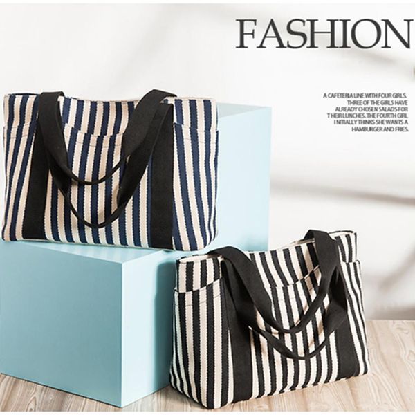 2019 new canvas shoulder bags classic~strip shopping bag large capacity tote package bags ladies casual handbag for women
2019 new canvas shoulder bags classic~strip shopping bag large capacity tote package bags ladies casual handbag for women