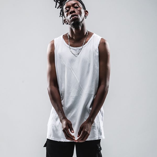 2019 summer new design distressed destroyed holes oversized vest tanks hipster mens hip hop casual extended sleeveless tees, White;black
2019 summer new design distressed destroyed holes oversized vest tanks hipster mens hip hop casual extended sleeveless tees, White;black
