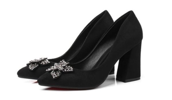 2019 suede women's shoes in spring and autumn with new style high heel coarse heel flower water drill shoes heel 6.5cm ,8.5cm@17, Black
2019 suede women's shoes in spring and autumn with new style high heel coarse heel flower water drill shoes heel 6.5cm ,8.5cm@17, Black